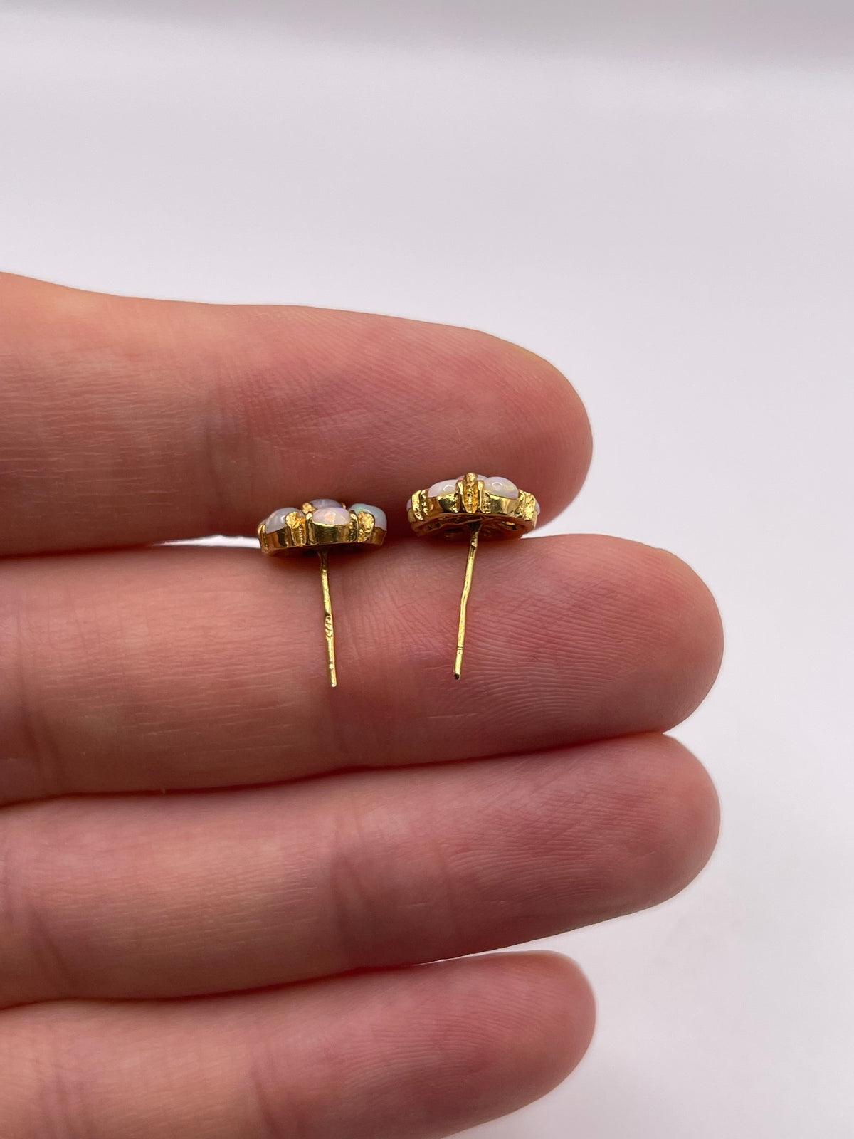 9ct gold opal cluster earrings