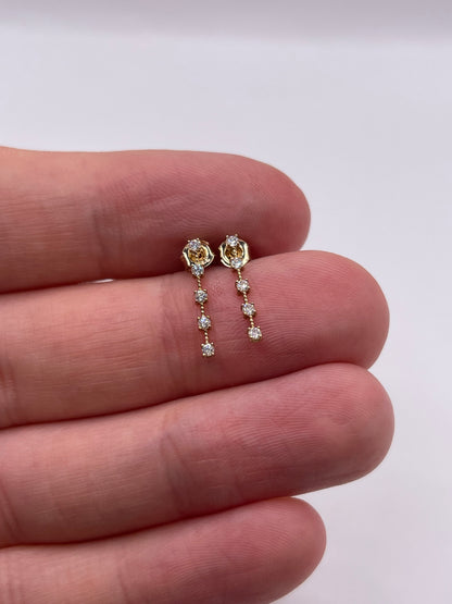 9ct gold cz earrings