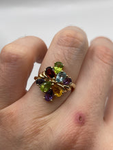 Load image into Gallery viewer, 9ct gold multi gemstone ring
