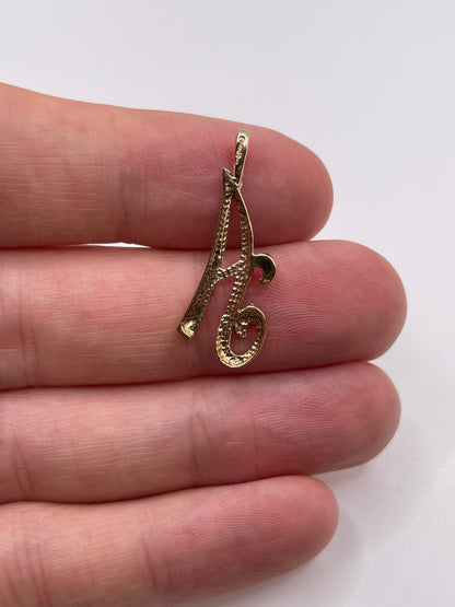 9ct gold initial A pendant
