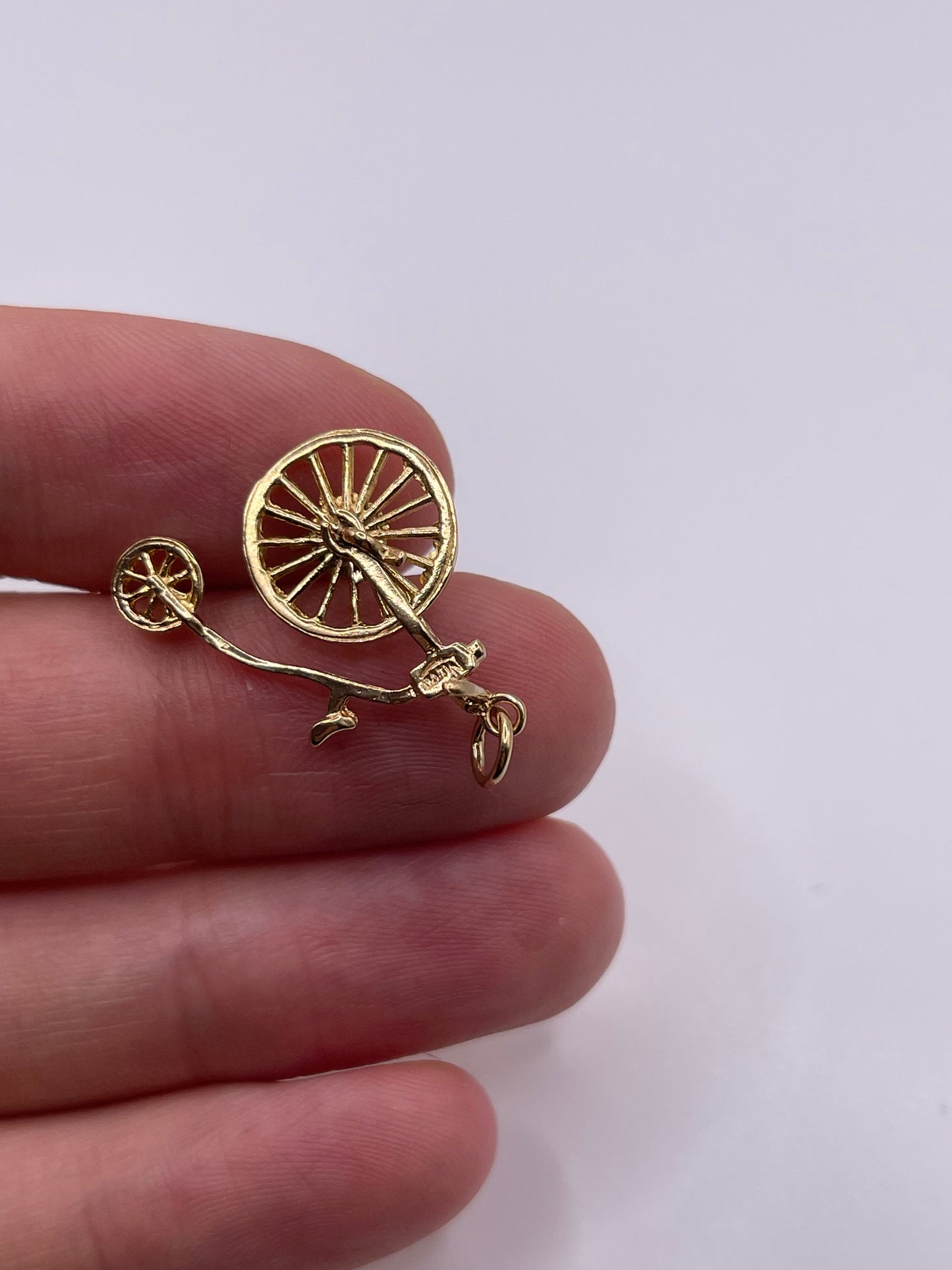9ct gold penny farthing charm