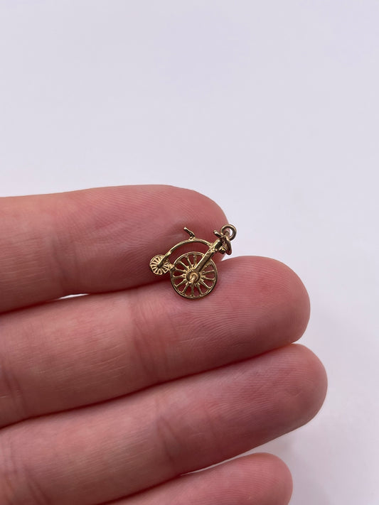 9ct gold penny farthing charm