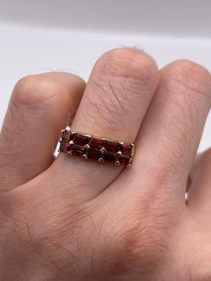 9ct gold garnet cluster ring