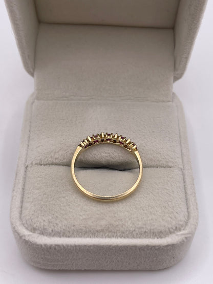 9ct gold ruby and diamond ring