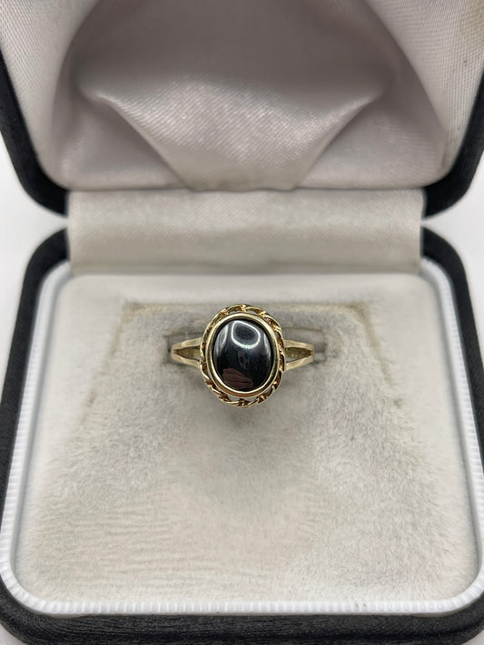 9ct gold hematite ring