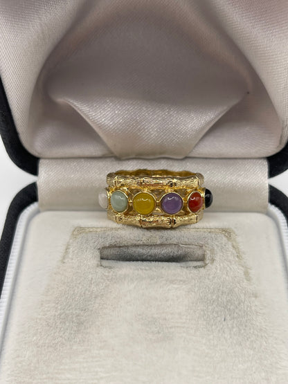 14ct gold jade ring