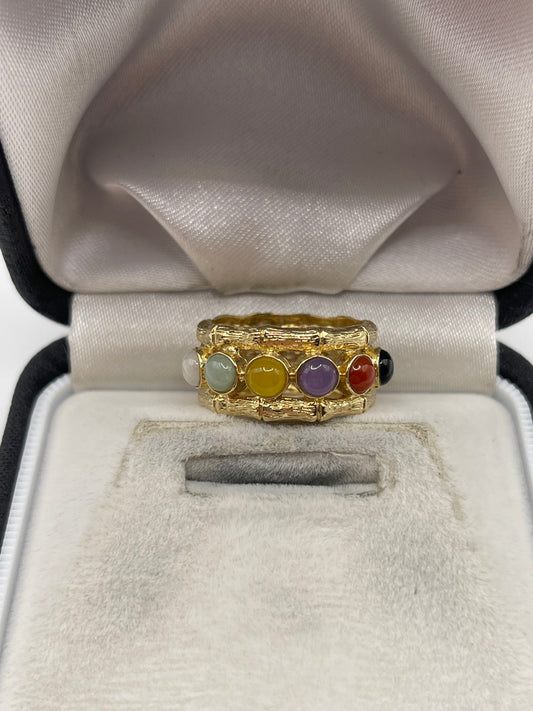 14ct gold jade ring