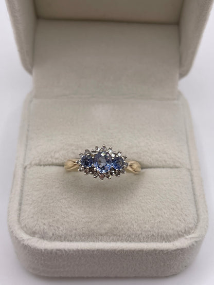 9ct gold sapphire and diamond ring