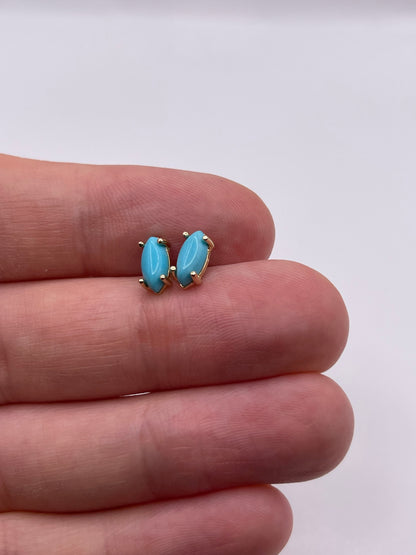 9ct gold turquoise earrings