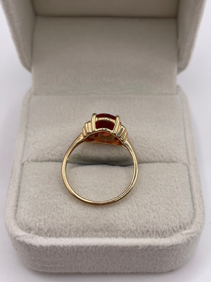 9ct gokd quartz and diamond ring