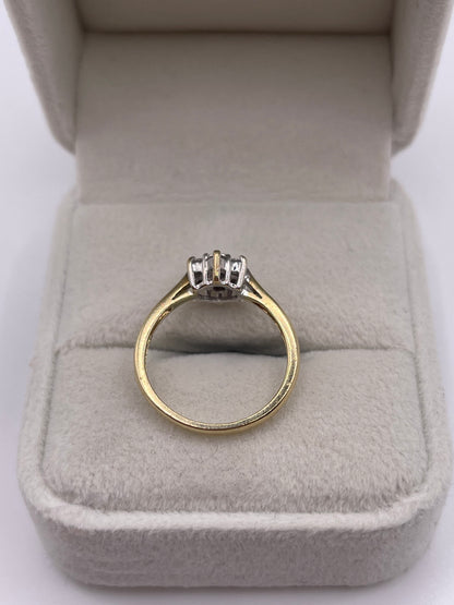 9ct gold 33 point diamond cluster ring