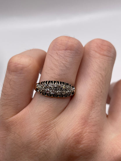 Antique 9ct rose gold diamond ring