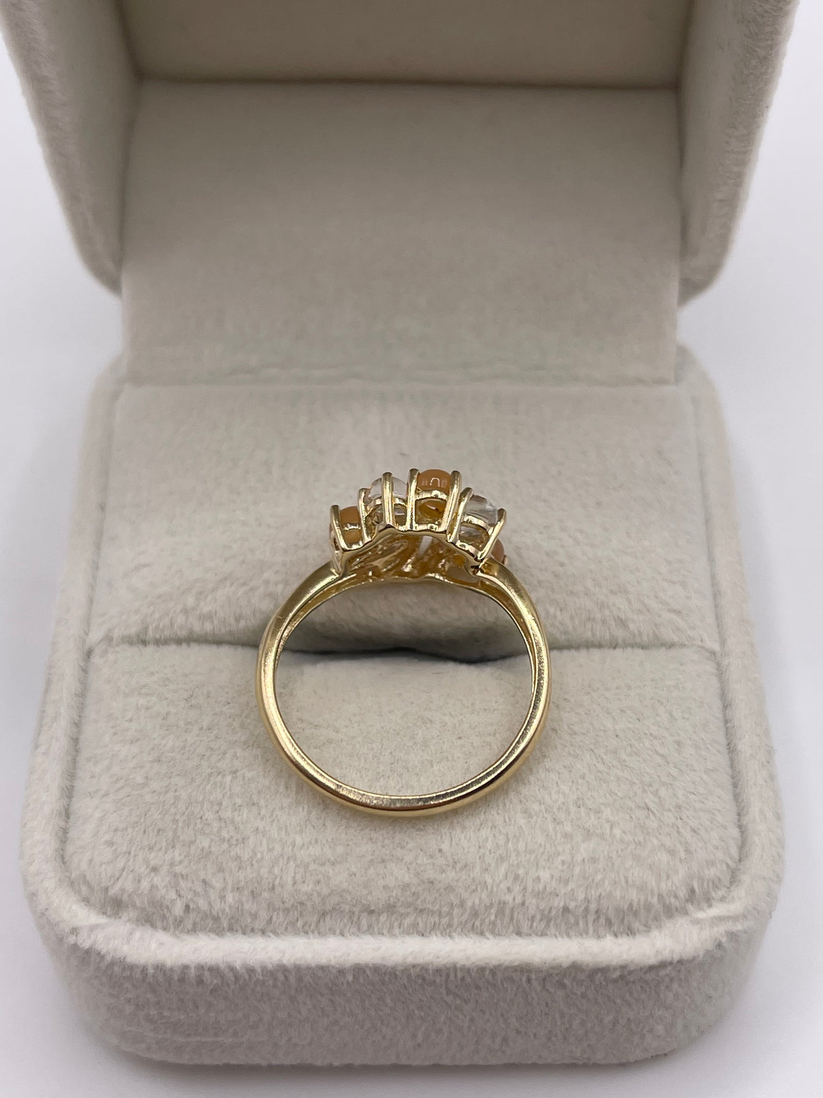 9ct gold moonstone cluster ring