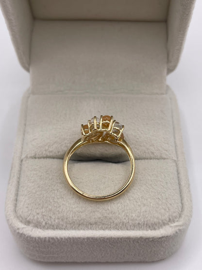 9ct gold moonstone cluster ring