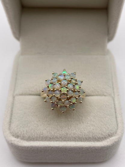 9ct gold opal cluster ring
