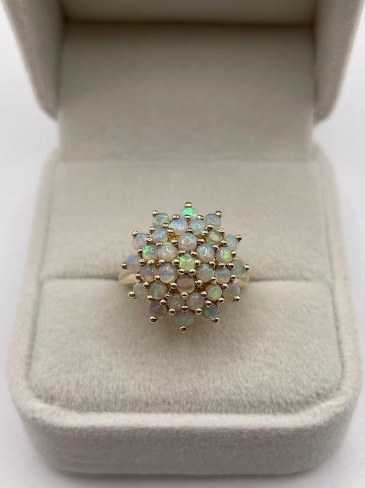 9ct gold opal cluster ring