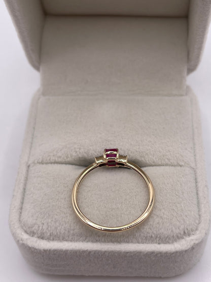 9ct gold ruby and diamond ring