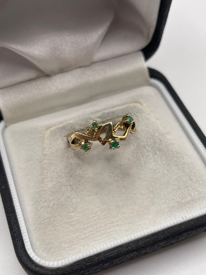9ct gold emerald ring