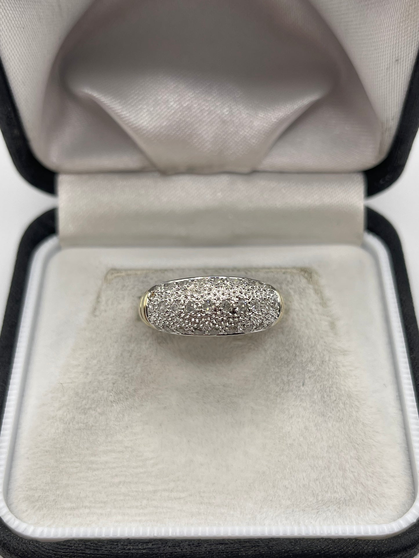 9ct gold 50 point diamond cluster ring
