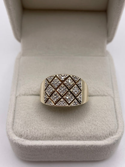 9ct gold diamond cluster ring