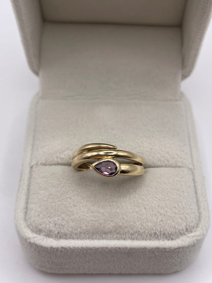 9ct gold amethyst ring