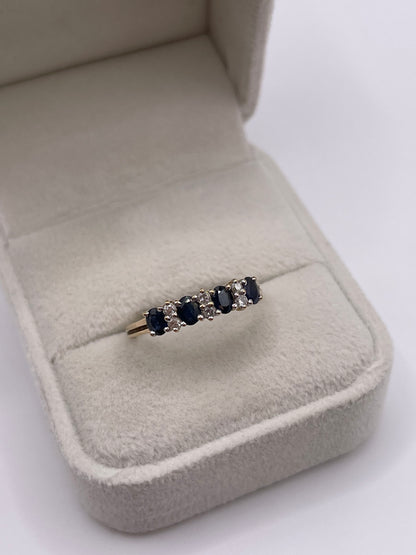 9ct gold sapphire and diamond ring