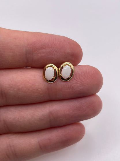 9ct gold opal earrings