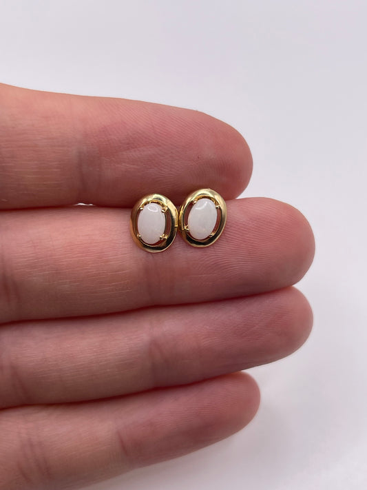 9ct gold opal earrings