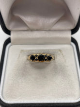 Load image into Gallery viewer, 9ct gold sapphire cluster ring
