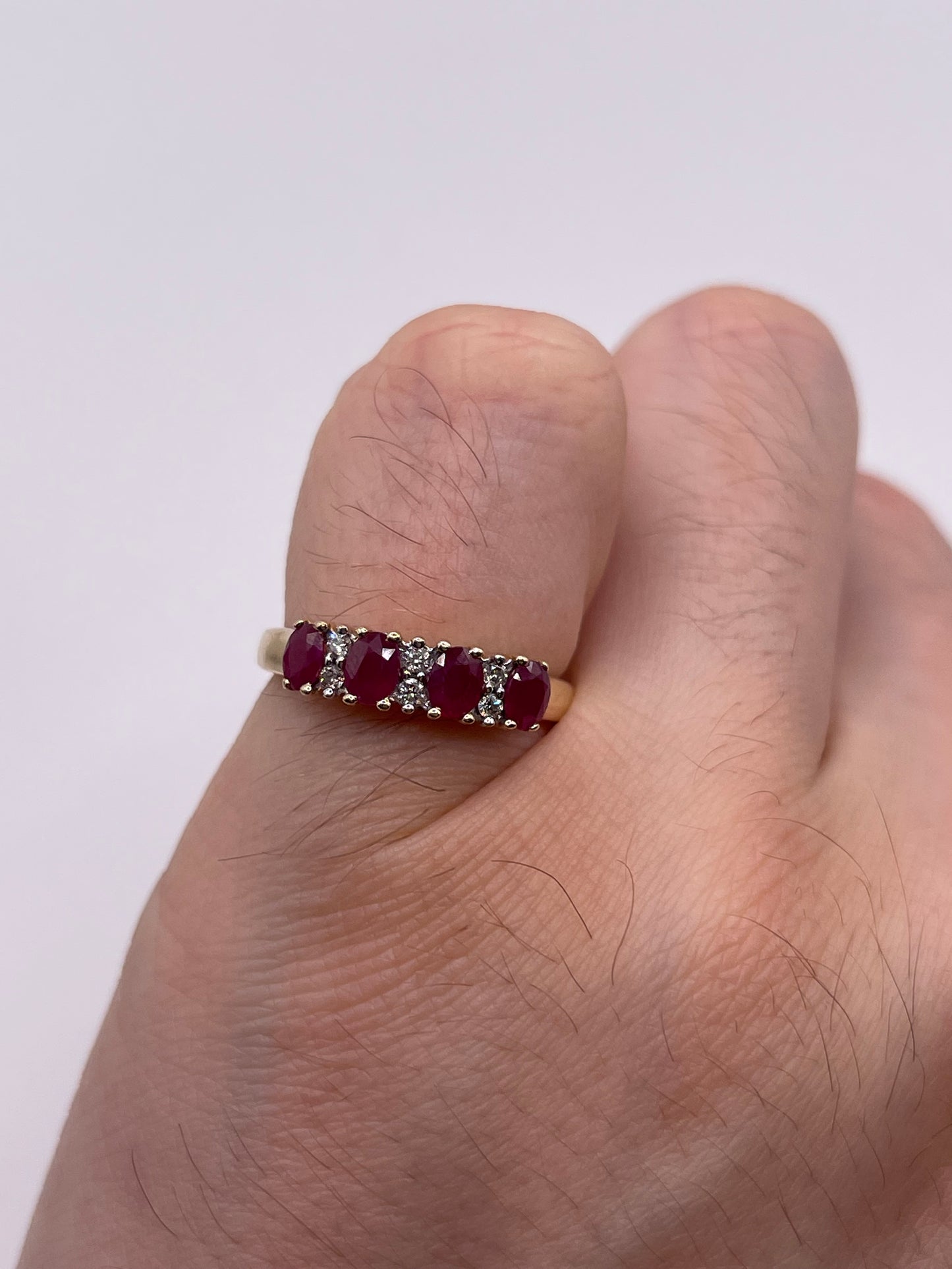 9ct gold ruby and diamond ring