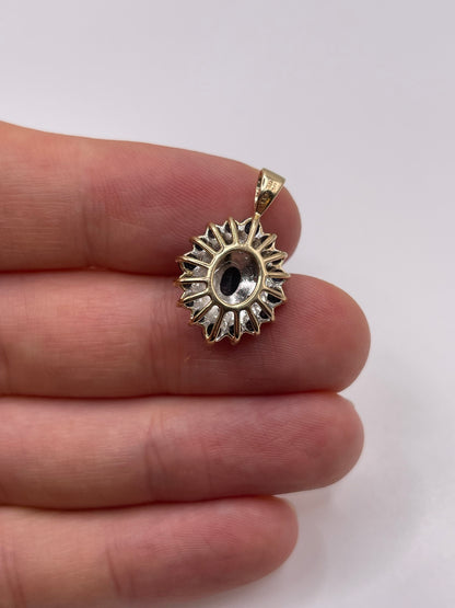 9ct gold sapphire and diamond pendant