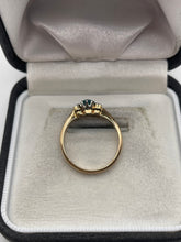 Load image into Gallery viewer, 9ct gold blue zircon and diamond ring
