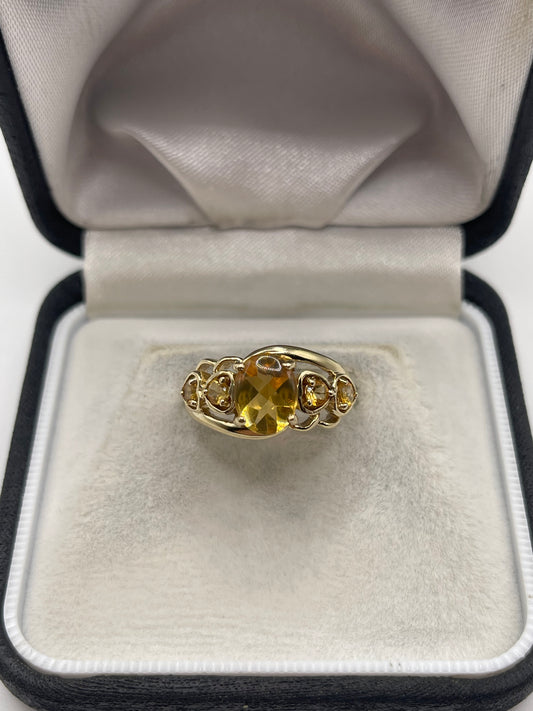 9ct gold citrine ring