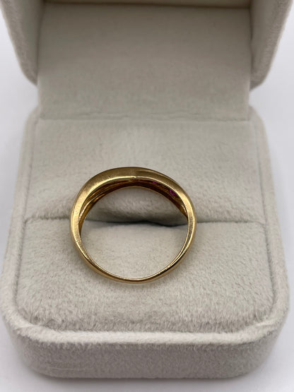 9ct gold ruby and diamond ring