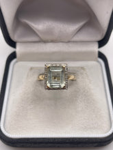 Load image into Gallery viewer, 9ct gold green amethyst and diamond ring
