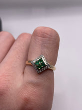 Load image into Gallery viewer, 9ct gold emerald and diamond ring
