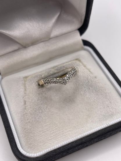 9ct gold diamond wishbone ring