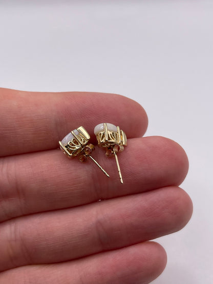 9ct gold opal earrings