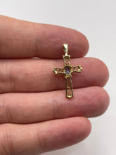 Load image into Gallery viewer, 9ct gold topaz cross pendant
