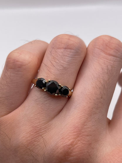 9ct gold black diamond ring