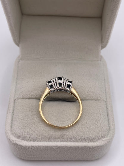 9ct gold sapphire and diamond ring