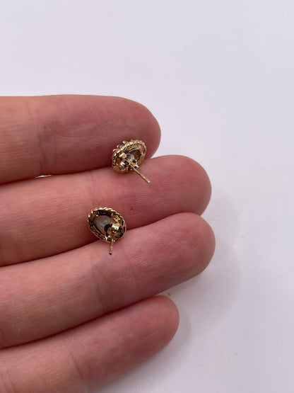 9ct gold opal earrings