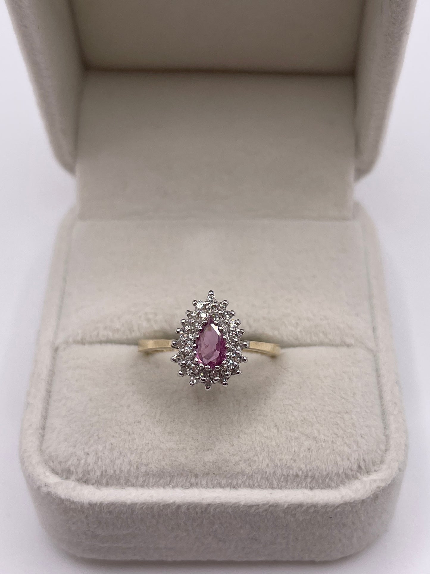 9ct gold ruby and diamond ring