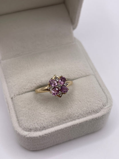 9ct gokd tourmaline and zircon ring