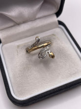 Load image into Gallery viewer, 9ct gold diamond snake ring
