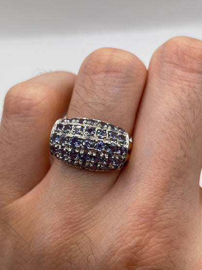 9ct gold tanzanite cluster ring