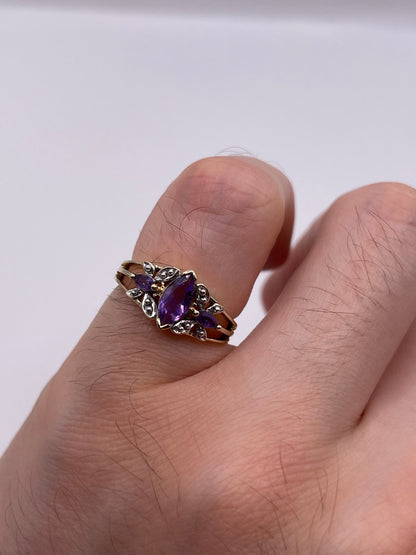 9ct gold amethyst ring