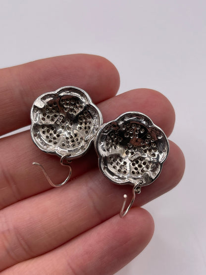 Silver diamond earrings