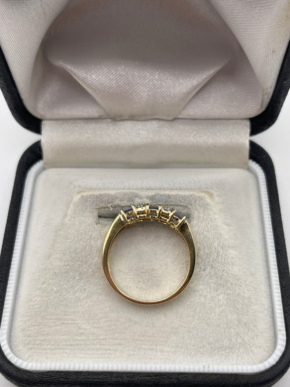 9ct gold tanzanite and diamond ring