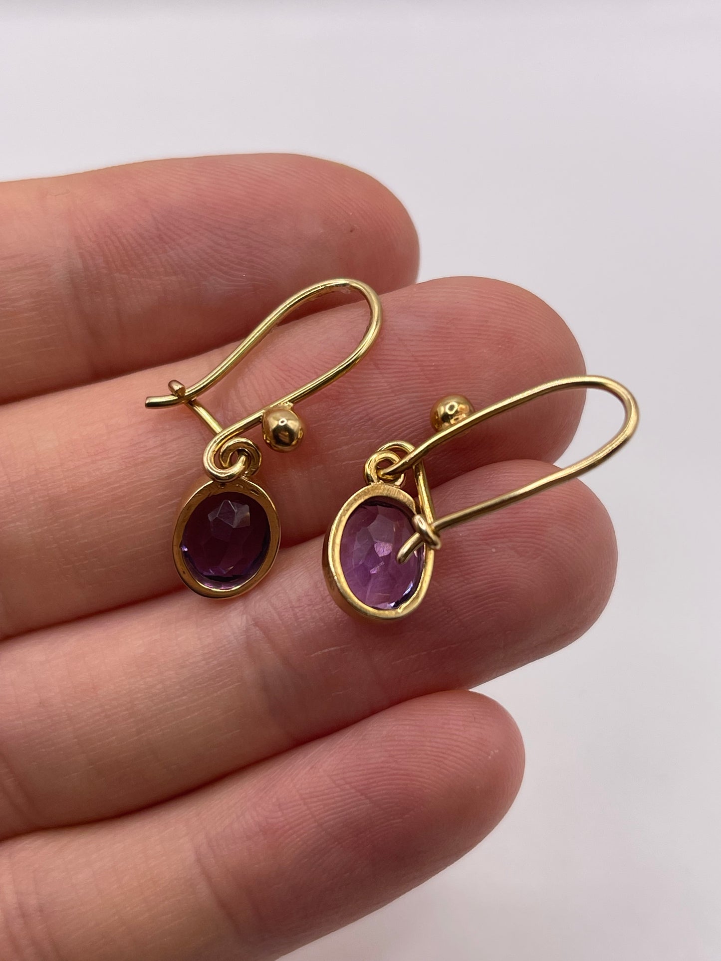9ct gold amethyst earrings